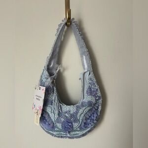 Viral beaded purple shoulder bag